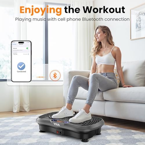 AXV Vibration Plate Fitness Platform Exercise Machine Vibrating Lymphatic Drainage Shaking Full Body Shaker Workout Vibrate Stand Shake Board Sport Gym for Weight Loss Fat Burner for Women Men
