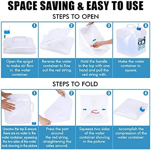 INNO STAGE 2 PACK Collapsible Water Container 5.3 Gallon with Spigot, Camping Water Storage Carrier Jug for Outdoors Hiking, Foldable Portable Water Canteen