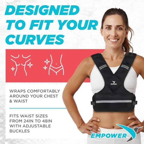 Empower Weighted Walking Vest for Women – Strengthen Muscles, Boost Bone Health, and Burn More Calories (fixed 8lbs, adjustable 4-10lbs or 10-16lbs)