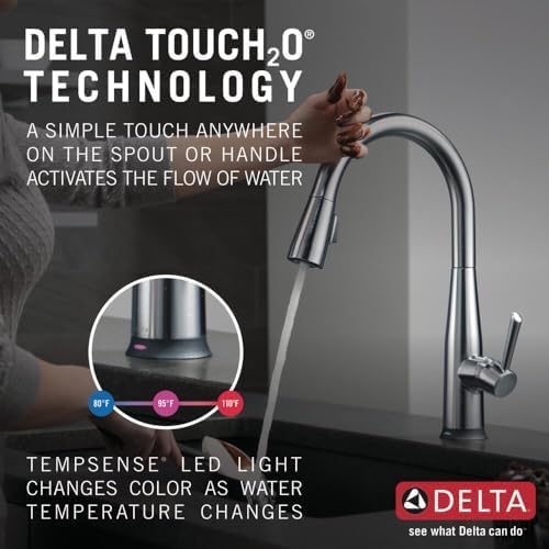 Delta 9113T-AR-DST Essa Kitchen Faucet, Touch2O, Arctic Stainless