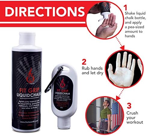Liquid Chalk for Weight Lifting, Rock Climbing, Cross Training, & Powerlifting, Gym Approved Workout Chalk for Hands & Calluses