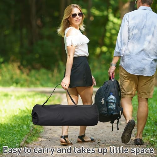 GDY Camping Chairs, Oversized Hammock, Folding Rocking Chairs, Adjustable Back Swing Chairs, Cup Holder, Outdoor Beach Lawn, Black