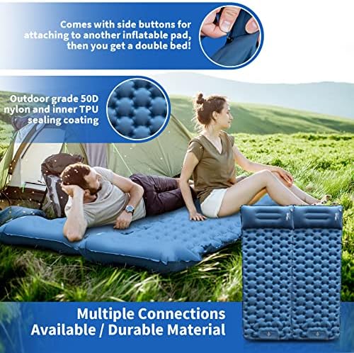 HiiPeak Sleeping Pad - Ultralight Inflatable Sleeping Mat with Built-in Foot Pump, Durable Compact Waterproof Camping Air Mattress for Camping, Backpacking, Hiking, Tent Trap Traveling