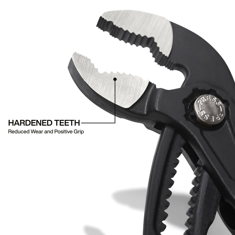 Klein Tools D5057B 7-Inch Adjustable Pliers, Quick-Adjust Klaw Pump Pliers, Compact Design with V-Jaw and Hardened Teeth for Maximum Torque