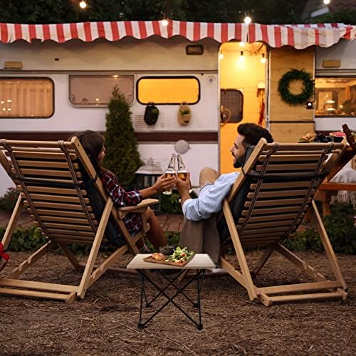 VILLEY Portable Camping Side Table, Ultralight Aluminum Folding Beach Table with Carry Bag for Outdoor Cooking, Picnic, Camp, Boat, Travel