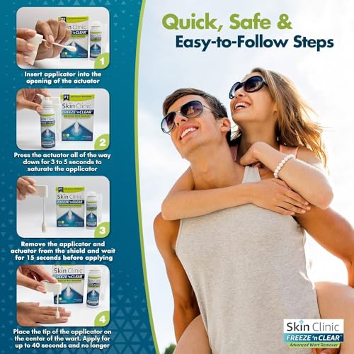Skin Clinic FREEZE 'n CLEAR™ Advanced Wart Remover, Tough on Warts, Gentle on Skin, (12 Precision Applicators)