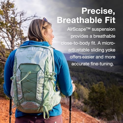 Osprey Tempest 11L Women's Lightweight Hiking Backpack with Hipbelt, Frosty Mint Green/Botanica