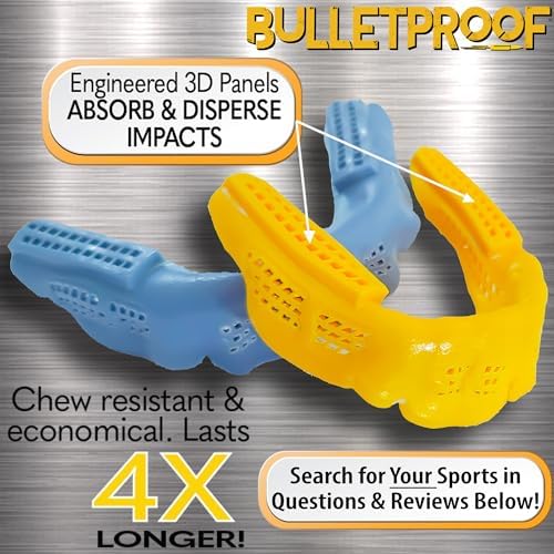 Bulletproof: World’s Thinnest Most Breathable Mouthguard is 3X Stronger! MMA Football Basketball Hockey Lacrosse Rugby BJJ Boxing Sports Mouth Guard Grinding Teeth. Men Women Adult Youth Kids Braces