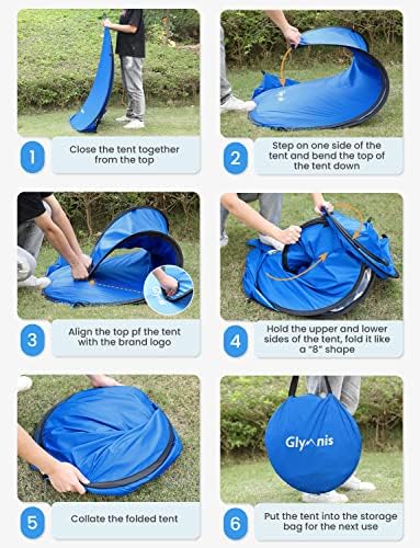 Pop Up Beach Tent Beach Shade Tent for 1-4 Persons Sun Shelter UPF 50+ Enclose Zipper Door Portable Easy Up Beach Tent