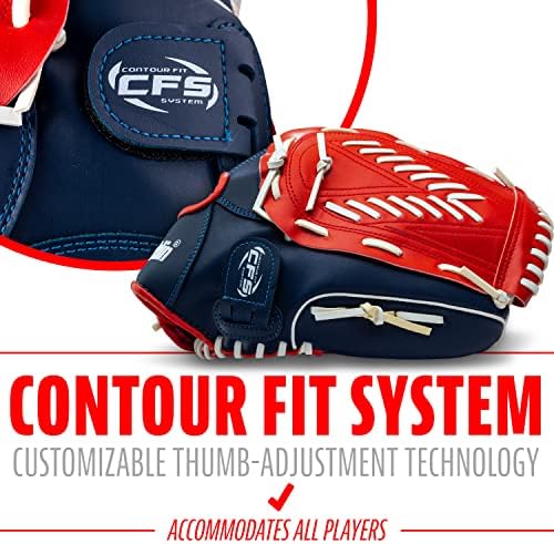 Franklin Sports Baseball + Softball Gloves - Field Master Adult + Youth Baseball + Softball Gloves - Right Hand + Left Hand Gloves - Infield + Outfield Mitts - Multiple Sizes + Colors