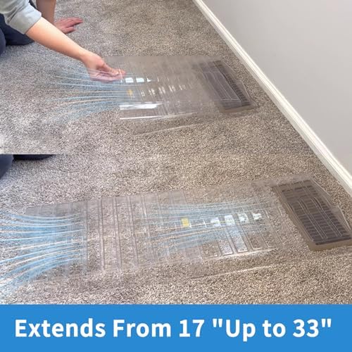 Air Vent Extender for Under Furniture, Floor Vent Deflector for Floor Register Up to 12" Wide, Extends from 17"-33" (1PCS)