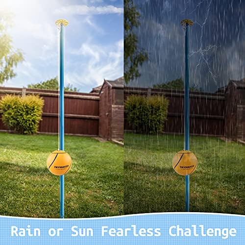 Tetherball, Tether Balls and Rope Set, Replacement Tetherball for Kids and Adults Backyard Outdoors