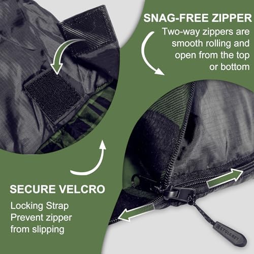 Double Sleeping Bag for Adults Kids Camping, XL Queen Size Sleeping Bags for 2 Person All Season Hiking Backpacking, Lightweight Waterproof with Compression Sack