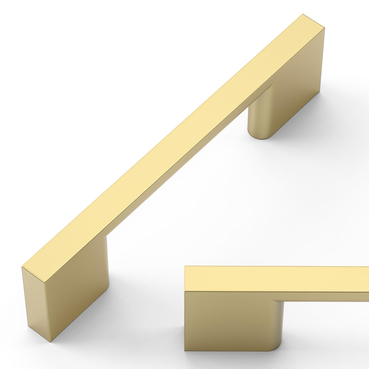 Amerdeco 10 Pack Brushed Brass Cabinet Pulls 3 Inch(76MM) Hole Centers Kitchen Cabinet Handles Cabinet Hardware Kitchen Handles for Cabinets Cupboard Handle Drawer Pulls ZH0060