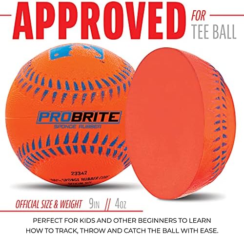 Franklin Sports - Pro Brite - Neon Rubber Teeball - MLB - Youth Tball - Baseball + Softball - Indoor & Outdoor Use
