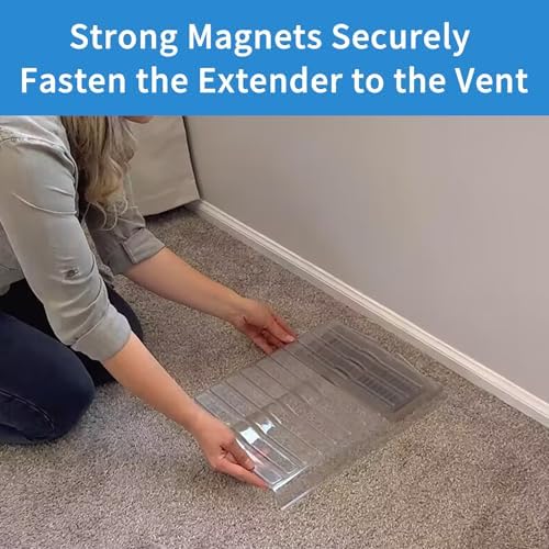 Air Vent Extender for Under Furniture, Floor Vent Deflector for Floor Register Up to 12" Wide, Extends from 17"-33" (2PCS)