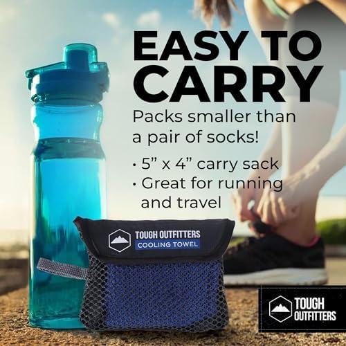 Tough Outdoors Cooling Towel - Cooling Towels for Neck & Face - Ice Wrap & Sweat Rag for Camping Gym Yoga & Sports - Workout Towel for Gym Sweat - Cool Towels for Extreme Heat
