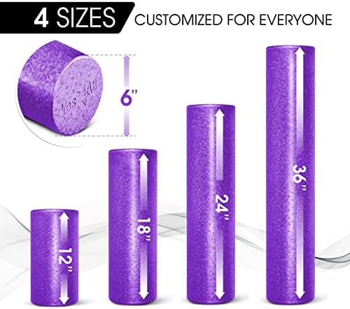 Yes4All High-Density Round Back Roller Foam, Exercise Foam Roller for Yoga, Pilates & Stretching - 12, 18, 24, 36 inch