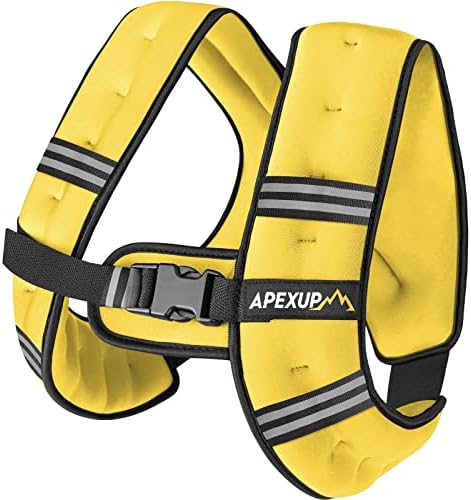 APEXUP Weighted Vest with 5lbs/10lbs/15lbs/20lbs/25lbs/30lbs Weights and Reflective Stripe, Weight Vest Men Women for Workout, Strength Training, Running