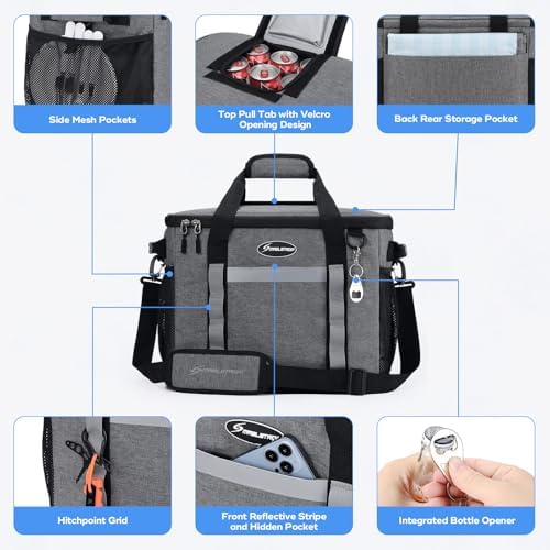 Maelstrom Soft Cooler Bag,Collapsible Soft Sided Cooler,24/30/60/75 Cans Beach Cooler,Ice Chest,Large Leakproof Camping Cooler,Portable Travel Cooler for Grocery Shopping,Camping,Road Trips