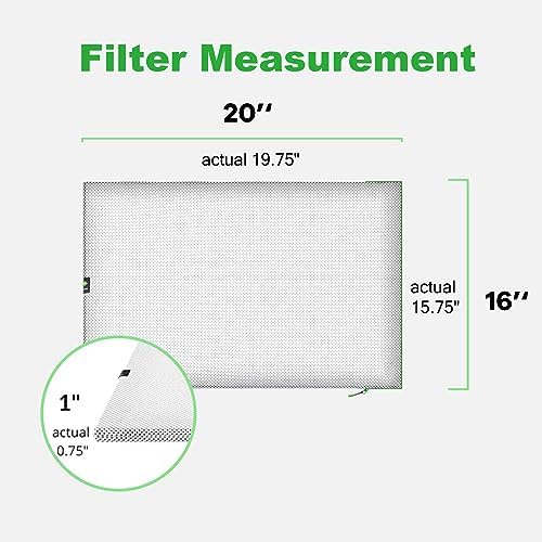 16X20X1 Air filter, Washable and Reusable Air Filter 16X20X1 for AC HVAC Furnace, MERV 8 Air Filters Machine Washable & Dryer Friendly, AC Furnace Air Filter