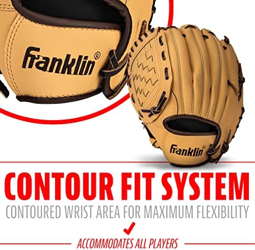 Franklin Sports Baseball + Softball Gloves - Field Master Adult + Youth Baseball + Softball Gloves - Right Hand + Left Hand Gloves - Infield + Outfield Mitts - Multiple Sizes + Colors