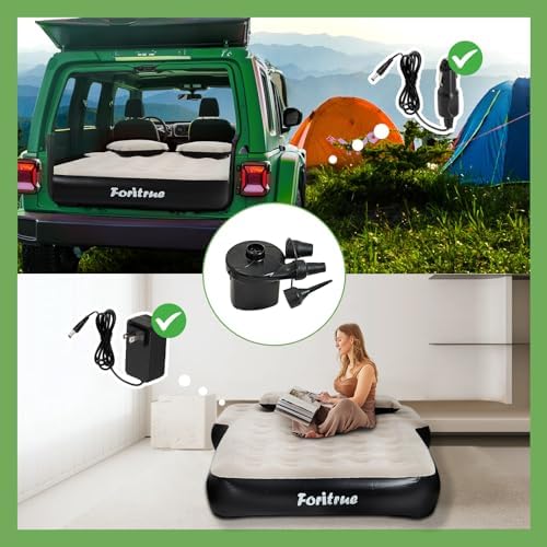 SUV Air Mattress,10inch Car Air Mattress for SUV,Camping Car Bed Mattress with External Pump Pillows Carry Bag