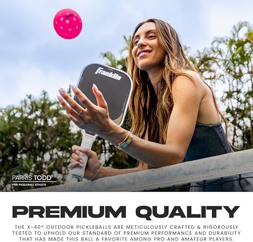 Franklin Sports X-40 Outdoor Pickleballs - Official Ball of USA Pickleball, APP Tour + Pickleball US Open - 3 Packs, 12 Packs, 36 Pickleball Buckets, 50, 100 + 400 Bulk Packs of Regulation Pickleballs