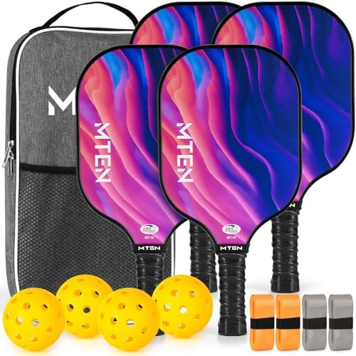 Pickleball Paddles, USAPA Approved Fiberglass Surface Pickleball Set with Pickleball Rackets, Pickleball Paddles Set for Men Women