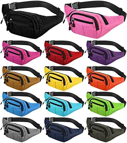 Kajaia 14 Pcs Fanny Pack Bulk 80s 90s Waterproof Crossbody Waist Bag Traveling Running Exercise Waist Pack with Adjustable Belt Holographic Bum Bag for Women Men Travel Rave(Novelty Style,Colorful)