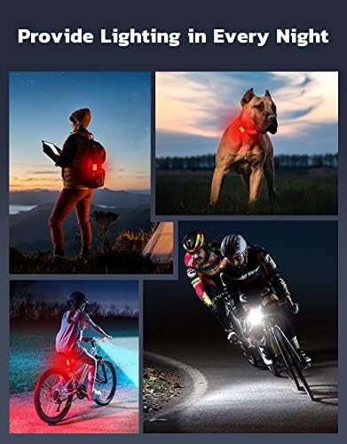 Bike Lights for Night Riding, USB Rechargeable Bike Lights Front and Back, Waterproof IP65 Bicycle Light, 4+6 Modes Bike Headlight and Tail Light Set,1.5 Hrs Fast Charging, Easy to Install
