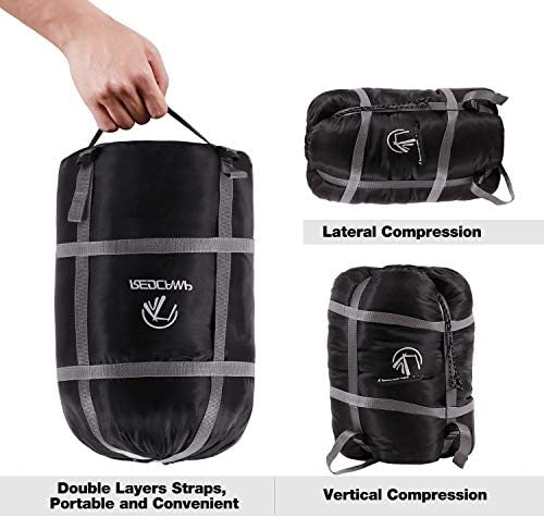 REDCAMP Sleeping Bag Stuff Sack, Black M, L, XL and XXL Compression Sack, Great for Backpacking and Camping