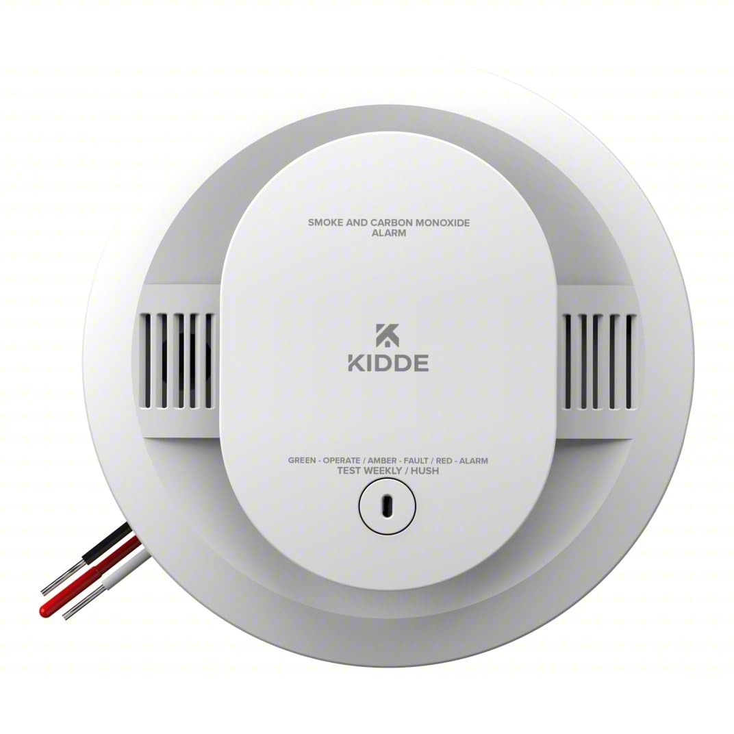 Kidde CUACFEX Hardwired Smoke and Carbon Monoxide Alarm with AA Battery Backup, Interconnectable, Model 21033083