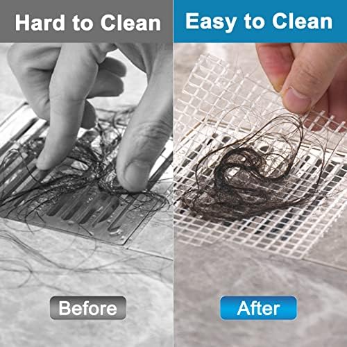 INVIHUG,25 Pack,Disposable Shower Drain Hair Catcher Mesh Stickers,Disposable Hair Drain Catcher(6.1inch Square)