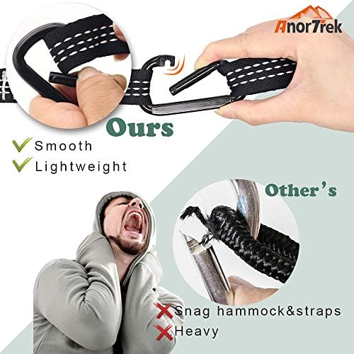 Camping Hammock with Mosquito Net, Double & Single Lightweight Portable Hammocks with Tree Straps, Parachute Hammock for Camping, Backpacking