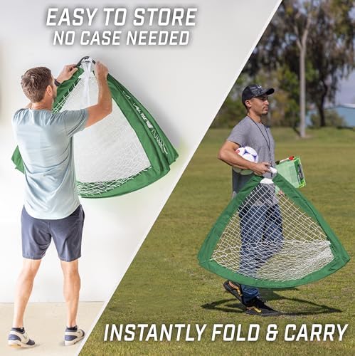 GoSports Portable Soccer Goals for Kids - 13 Color Options - Choose 4 x 3 ft or 6 x 4 ft - Team Tone Pop Up Nets for Backyard