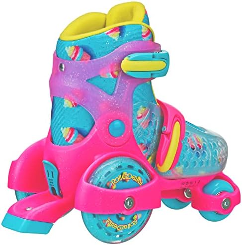Fun Roll Beginner Roller Skates by Roller Derby, Adjustable Sizing, Skates for Kids, Toddlers, Boys, Girls