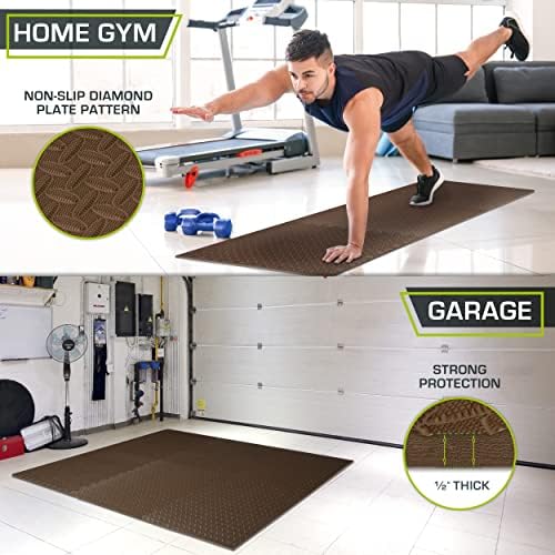 ProsourceFit Puzzle Exercise Mat ½ in, EVA Interlocking Foam Floor Tiles for Home Gym, Mat for Home Workout Equipment, Floor Padding for Kids, Black, 24 in x 24 in x ½ in, 48 Sq Ft - 12 Tiles