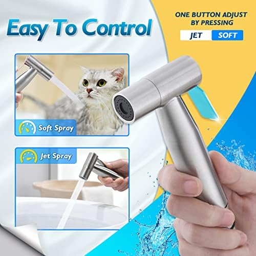 Handheld Bidet Sprayer for Toilet, BRITULIF Jet Sprayer for Toilet Muslim Shower Set, Adjustable Bidet Attachment Toilet Water Sprayer,Bidets for Existing Toilets Bidet Hose for Feminine Wash