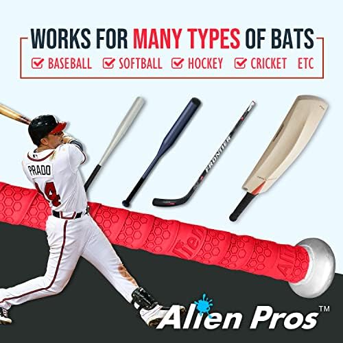 ALIEN PROS Bat Grip Tape for Baseball (2 Grips/4 Grips) – 1.1 mm Precut and Pro Feel Bat Tape – Replacement for Old Baseball bat Grip – Wrap Your Bat for an Epic Home Run (2 Grips/4 Grips)