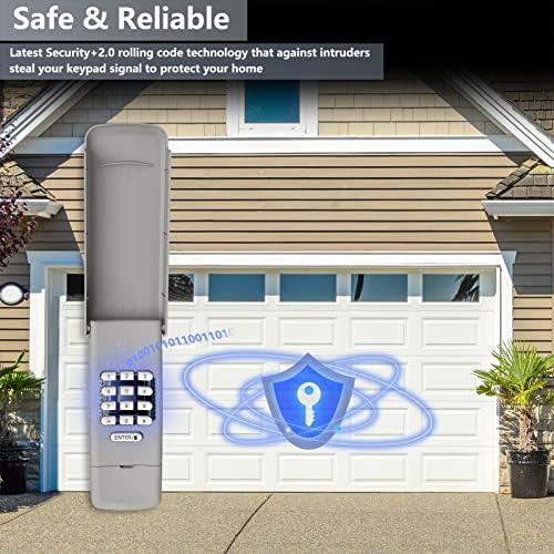 Universal Garage Door Opener Keypad Wireless Keypad Keyless Entry Compatible with LiftMaster Chamberlain Craftsman Genie Overhead Linear Wayne Dalton Garage Door Opener Remote Learn Button Dip Switch