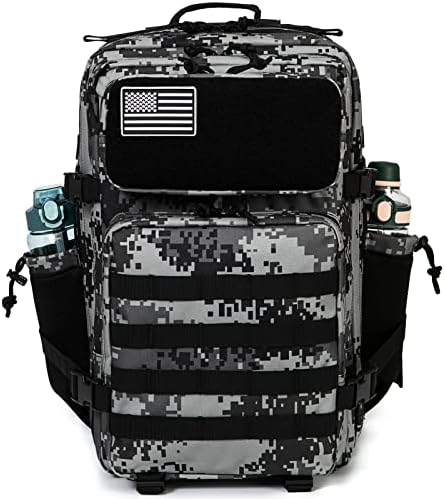 QT&QY 25L/35L/45L Military Tactical Backpack For Men Molle Daypack 3 Day Bug Out Bag Hiking Rucksack With Bottle Holder