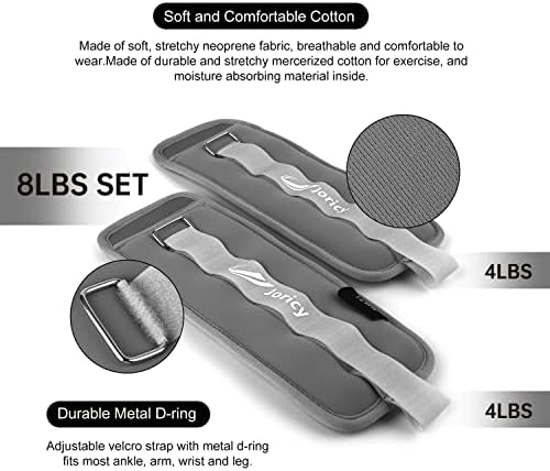 Ankle Weights A Pair of 1/2/3/4/6/8/10/12/20 LBS Wrist Leg Arm Weights for Women Men kids child with Adjustable Straps, Strength weighted for Physical Therapy Running Walking Fitness Gym Workout