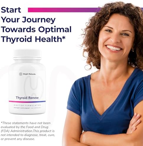 Thyroid Renew Supplement - Women’s Thyroid Support for Focus and Energy with Zinc Selenium Copper and Thyroid Superfoods - Made in The USA, 60 Capsules