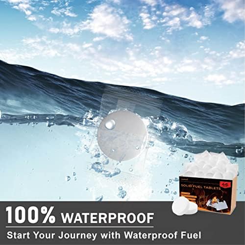 Godora Solid Fuel Tablets, Powerful Solid Fuel (1300-Degree), Lit Easily Solid Fuel Tablets, Waterproof Solid Fuel Tablets for Backpacking, Outdoor, Camping, and Emergency Use -Eco Friendly