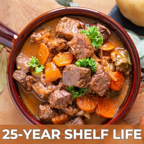 Nutristore Freeze Dried Beef Dices | Pre-Cooked Meat for Backpacking, Camping, Meal Prep | Long Term Survival Emergency Food Supply | 25 Year Shelf Life | Bulk #10 Can | Made in USA | 20 Servings