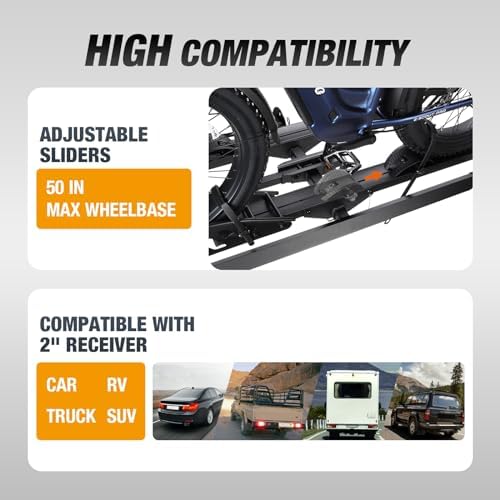 Mate R 2-Bike Rack, Hitch-Mount Platform Electric Bike Rack with Ramp, 200 lbs Capacity, Fits Car, SUV, Truck, RV, Van with 2-Inch Receiver and Up to 5-Inch Fat Tires E-Bike Bicycle