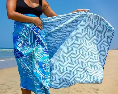 Elite Trend Microfiber Beach Towel for Adults with Bag - Extra Large 78x35 inch Lightweight Sand Free Quick Dry Towel for Travel, Swimming, Yoga, Camping (Sea Turtle)