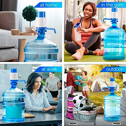 Manual Water Pump for 5 Gallon Bottle – Universal Fit for Crown Top and Screw Top Jugs - Adjustable Tubs, Protective Spout Cap, Cleaning Brush, BPA-Free Food-Grade Materials – 5 Gallon Water Pump