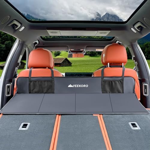 Car Rear Seat Mattress Extension Plate, Foldable Car Back Seat Extender,Portable Mattress for Sleeping, Increase Travel Trunk Space and Car Bed Camping Space for Car, SUV, Model Y/3